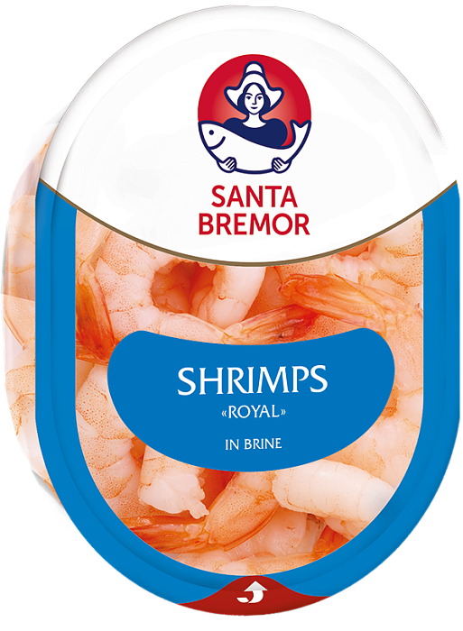 Shrimp vannamei with tail segment "Royal" in brine